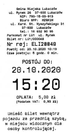 Dokumentacja podatkowa biletu