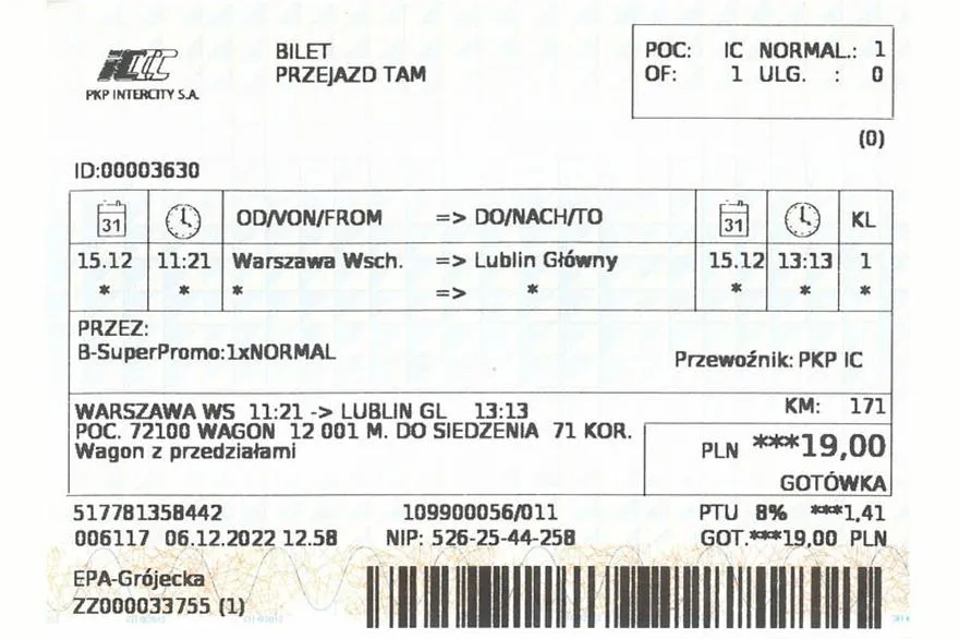 Jak znaleźć bilet PKP