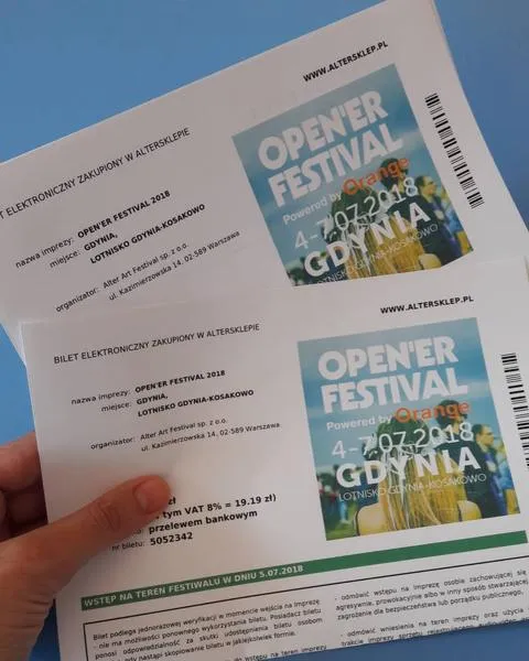 Zwrot biletów Open'er